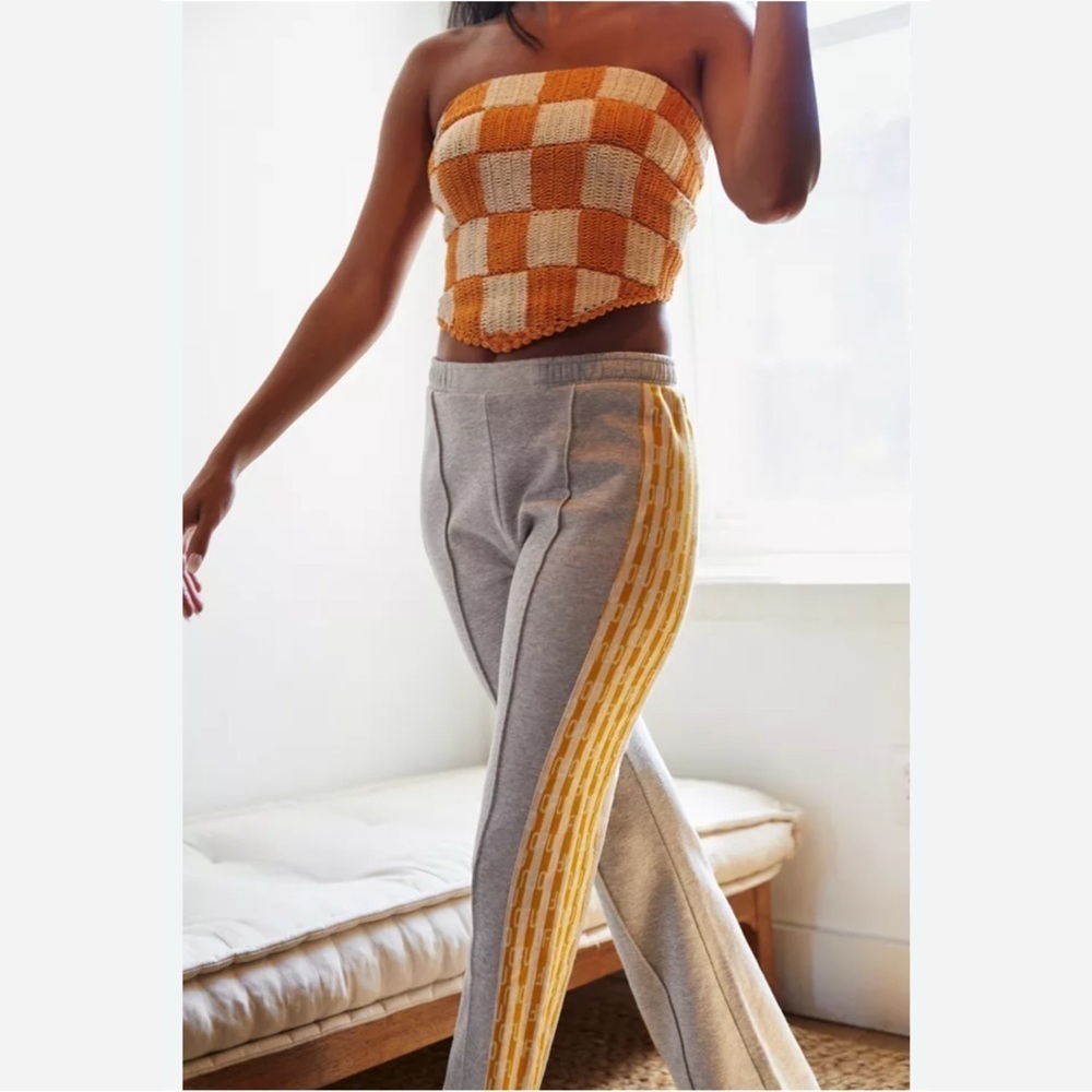 Urban Outfitters Out From Under Tonya Gray and Yellow Striped Women's Sweatpants